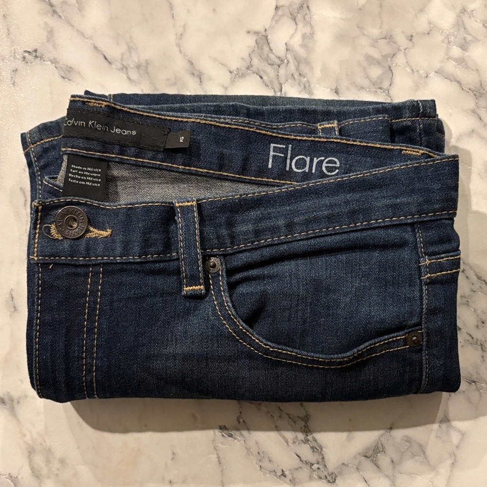 Calvin Klein Jeans - Dark Blue Women's Flare Denim - Picture 3 of 10